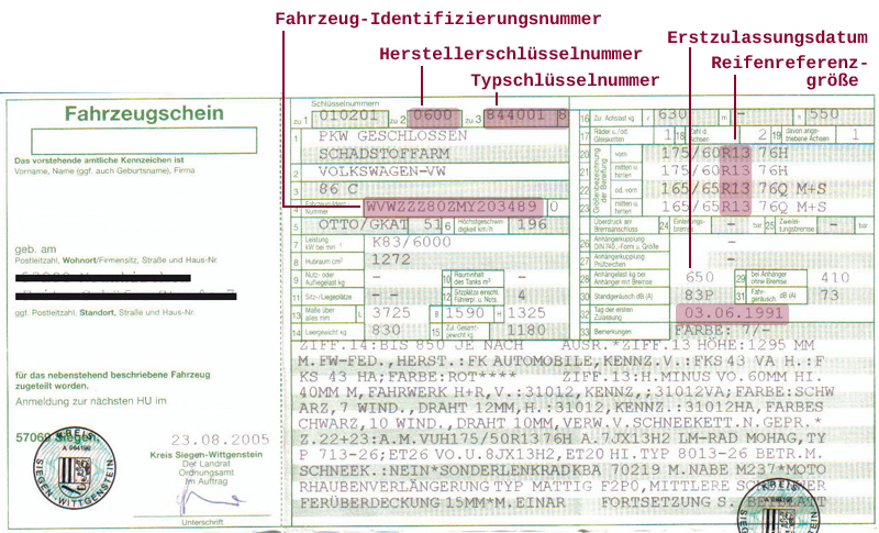 Fahrzeugschein hochladen zur kfz teilebestimmung